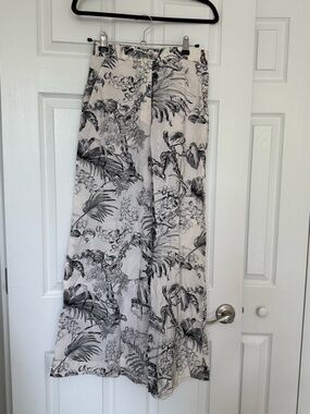 COS Wide-Leg Printed Trousers – Black/White – EU 34
